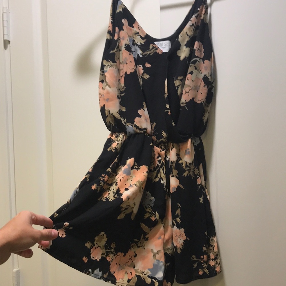 Black floral romper